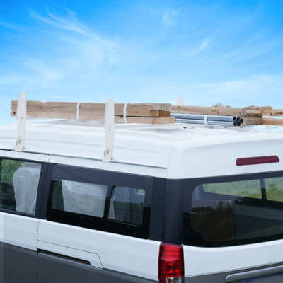 VEVOR Van Roof Ladder Rack, 2 Bar Alloy Steel Ladder Racks