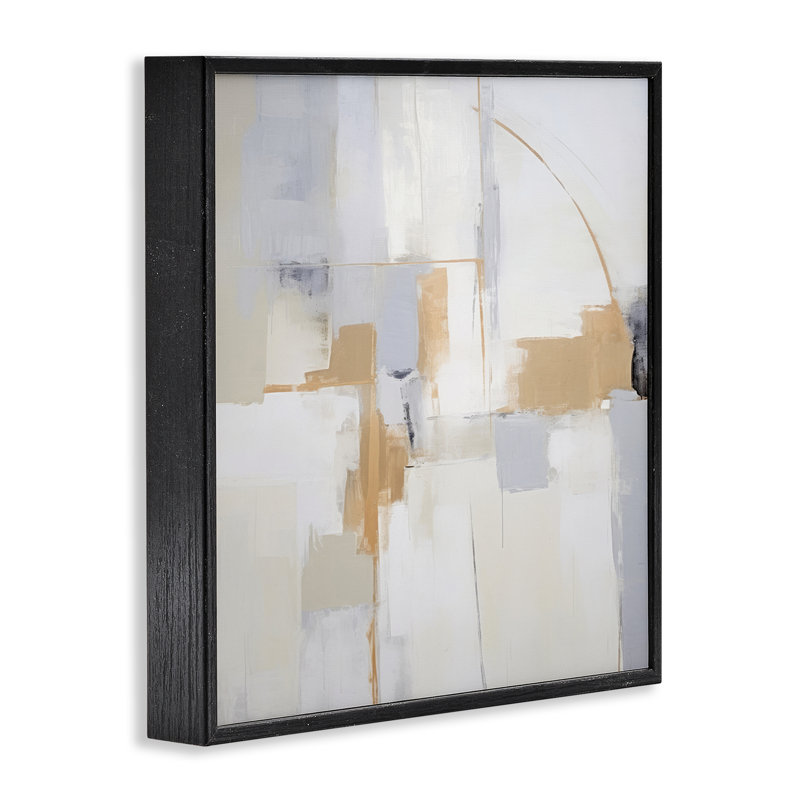 Giclée encadrée jaune visionnaire subtile, design par Irena Orlov, H 17 po x l 17 po, Giclée encadrée noir minuit