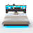 Upholstered Floating Bed Frame with Storage Bookcase Headboard Wood LED Metal Platform Bed with Charging Station-1577251717-1578769249