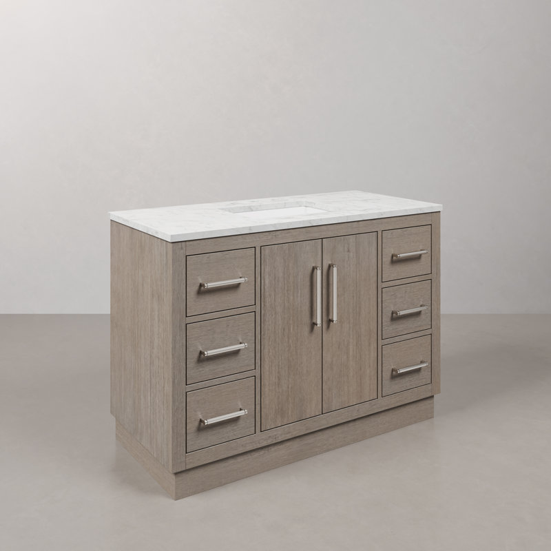 Ensemble de meuble-lavabo simple 48 po Kamila, Chrome