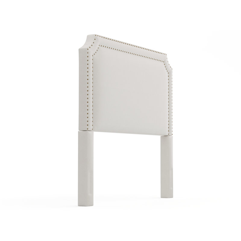 Tête de lit tapissier Roeder, Grand lit, Blanc/laiton