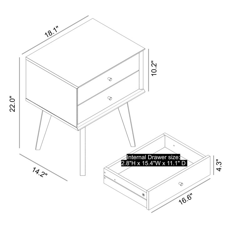 Branquinha 2 Drawer Nightstand (Set of 2)
