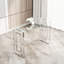 Console Modern Living Space - Pieds en acier inoxydable et plateau en verre avec base transparente et élégante