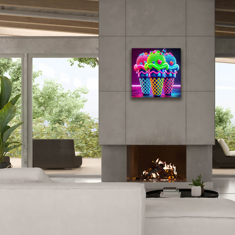  «Vibrant Ice Cream» par Rey Klimt, art mural sur toile