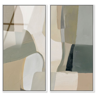 Desert Shallows I Framed Acrylic Print Living Room Wall Art Set by Art Remedy, White Frame, 22 x 44