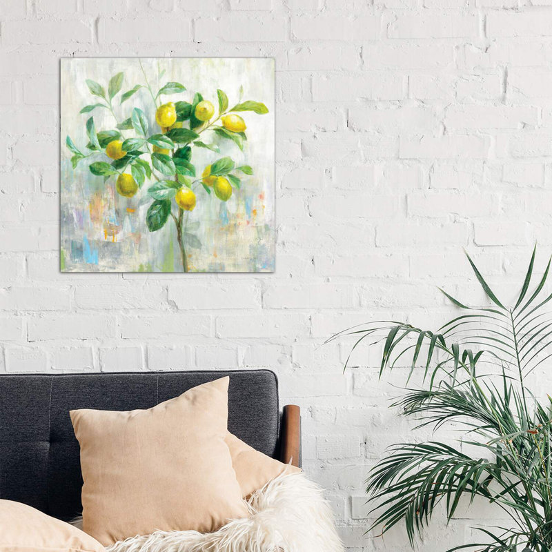 Lemon Branch by Danhui Nai - Wrapped Canvas Painting, 66.04 cm H x 66.04 cm W x 3.175 cm D