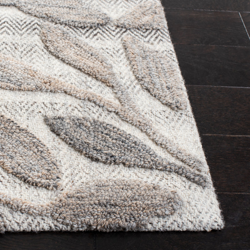Tapis floral touffeté à la main Esmantas, Rectangle 8 pi x 10 pi