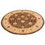 Tapis brun foncé Peshawar Oushak 9 pi 0 po x 9 pi 0 po