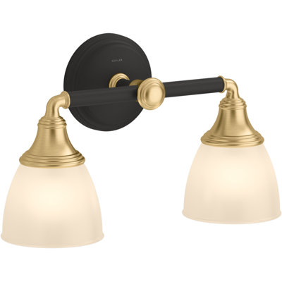 Luminaire de meuble-lavabo d'intérieur 2 lumières Devonshire, positionné vers le haut ou vers le bas, homologué UL