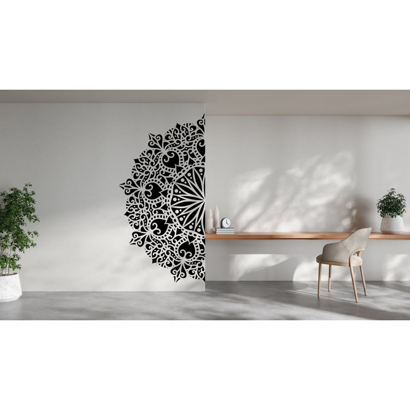 Half Mandala, Mandala Wall Art, Sacred Geometry, Mandala Sticker, Yoga, Mandala Wall Decal, Mandala Decor, Wall Decal Mandala, Gift 328LU