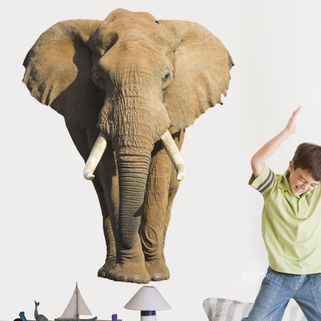 Adhésif décoratif éléphant, H 24 po x l 18 po