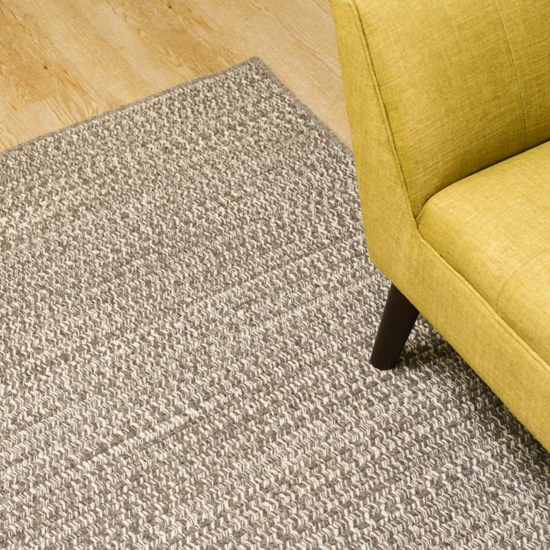 Tweed tissé naturel gris foncé, Rectangle 8 pi x 10 pi