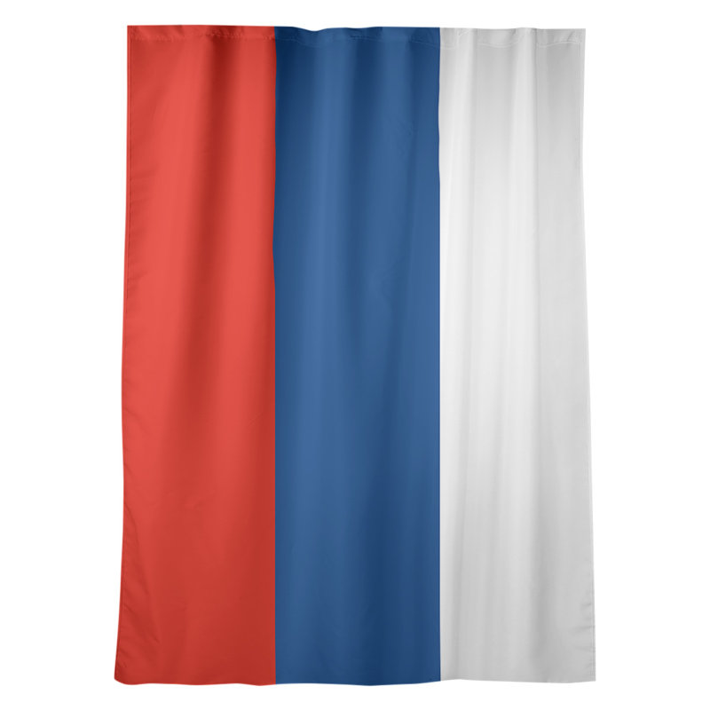 Striped Room Darkening Rod Pocket Single Curtain Panel, Pittsburgh Baseball Red/Royal Blue/White