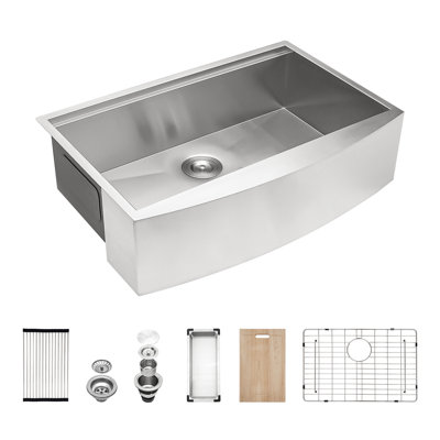 30'' L Farmhouse / Apron Single Bowl Stainless Steel Kitchen Sink