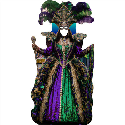 SS11358 New Orleans Mardi Gras Queen Woman Girl Stand In Cardboard Cutout Standee Standup
