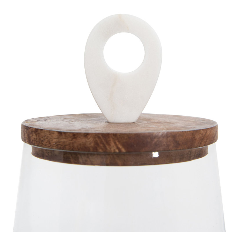 Glass Storage Jar, 11.8" H x 9.6" W x 9.6" D