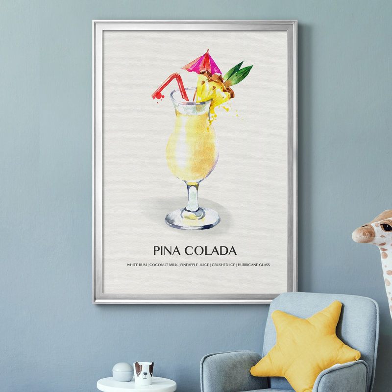«Pina Colada», reproduction encadrée de qualité supérieure, prête à être accrochée, H 26,5 po x l 36,5 po x P 1,5 po, Argent