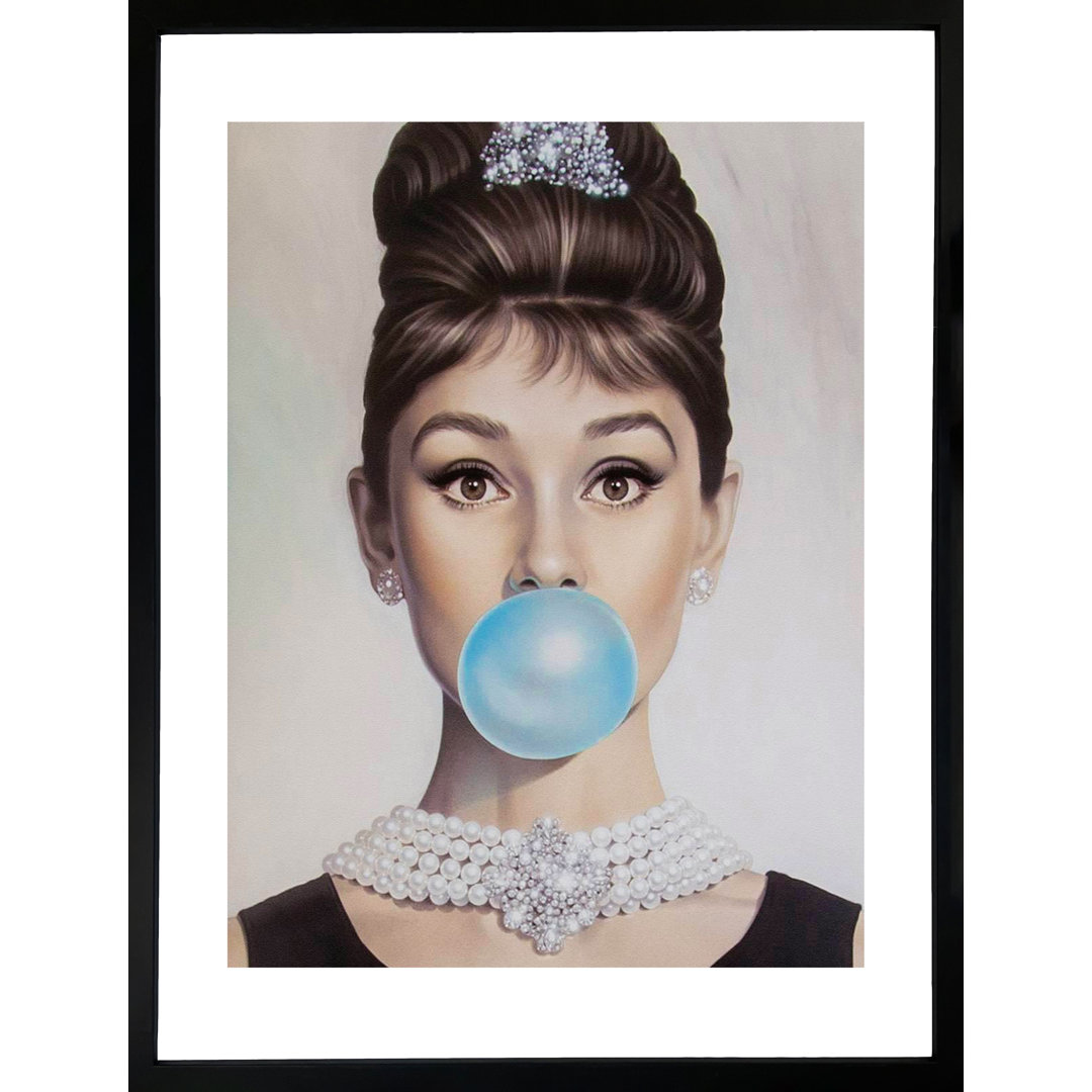 Audrey Hepburn Bubble Gum - Single Picture Frame Print