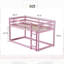  Lit superposé simple au-dessus de 77 po L 77 po, structure en bois massif, rose-1769130564