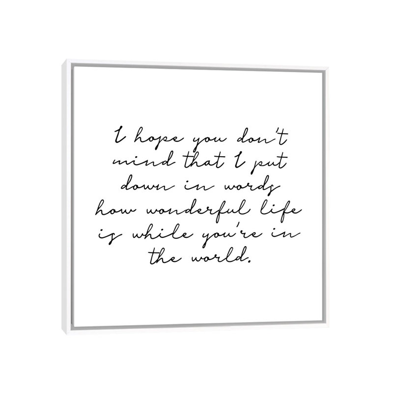 «Typo? 1 Square», reproduction d'art textuel, H 37 po x l 37 po x P 1,5 po, Toile blanche encadrée, Pas de tapis