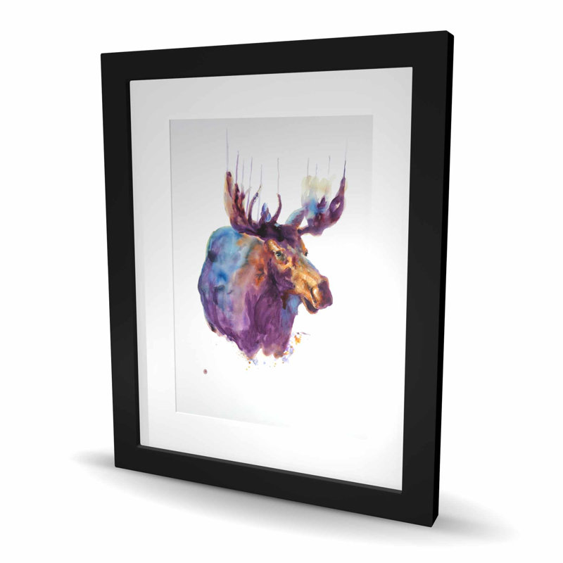 «Abstract Moose - Contemporary Man Cave», reproduction d'art encadrée