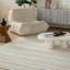 Tapis d'intérieur rayé crème / beige 5 pi x 7 pi (5 pi 3 po x 7 pi 1 po) Branch Solena, tapis contemporain, à poils courts et résistant aux taches-673684379