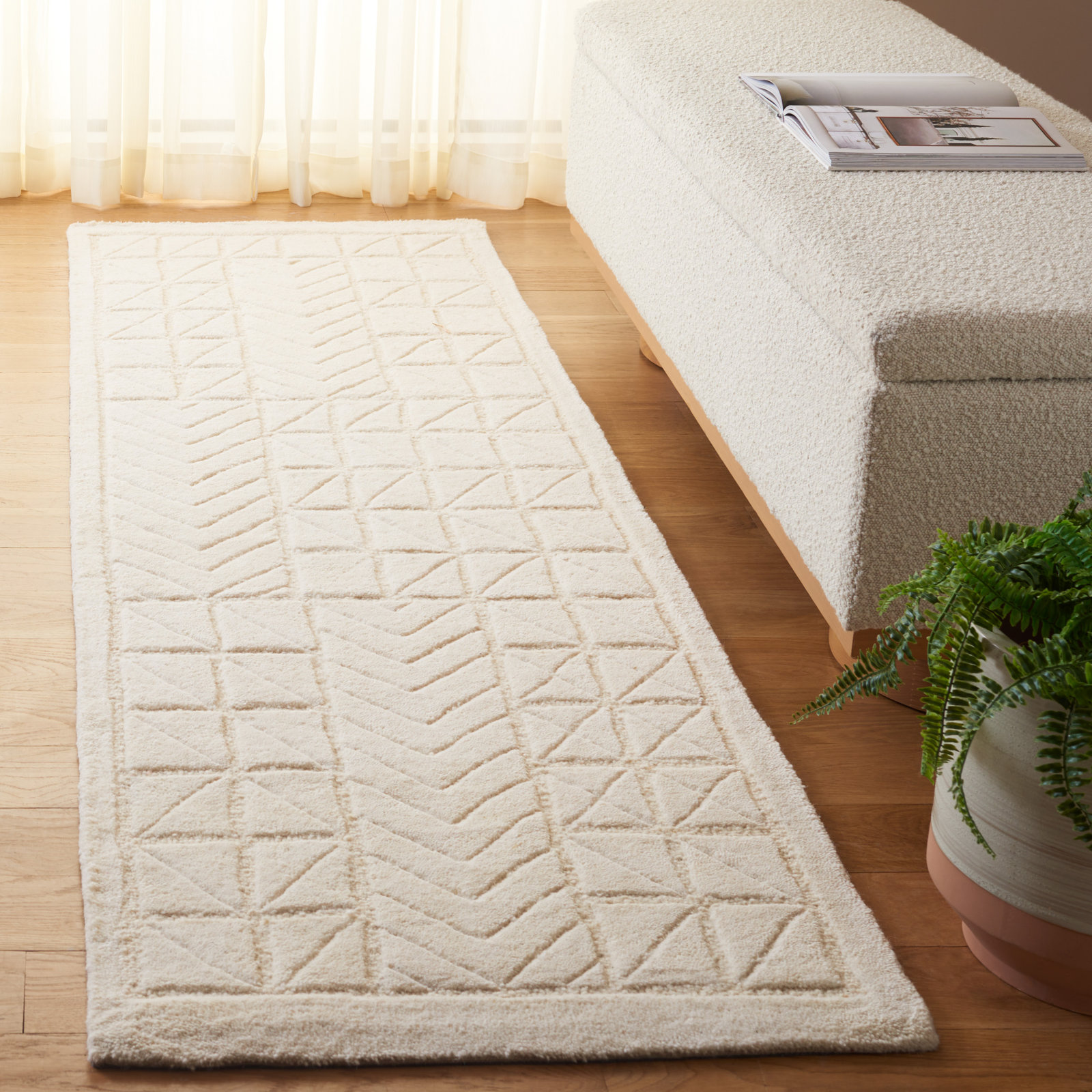 Noni Hand-Tufted Wool Geometric Rug, Runner 2'3" x 8'