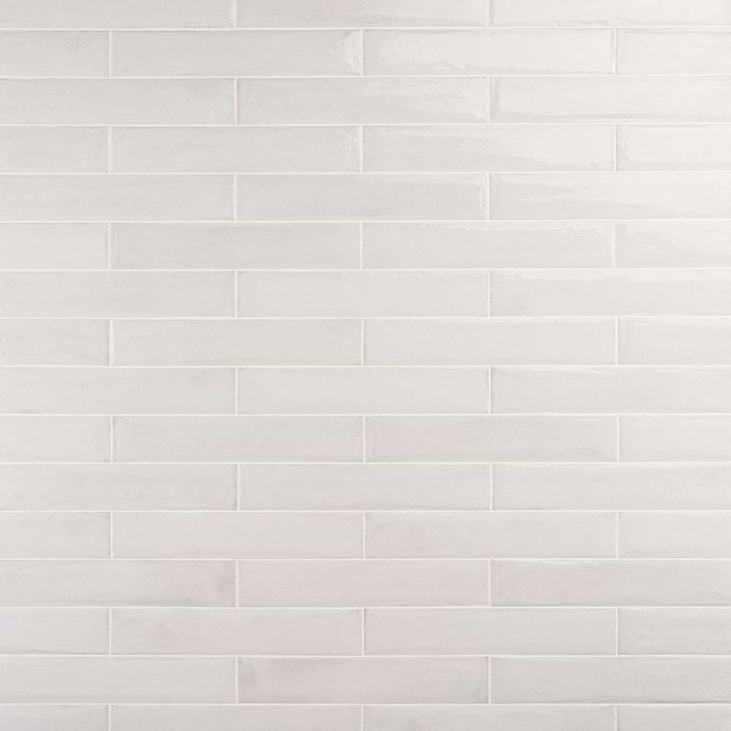 Paint 3x16 Glossy Porcelain Tile, Bianco White