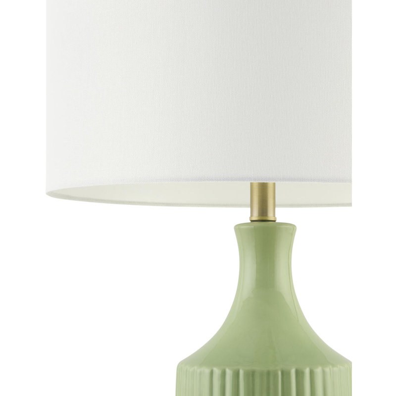 Waithman 30.5'' H Ceramic Table Lamp with Linen Shade , Light Green