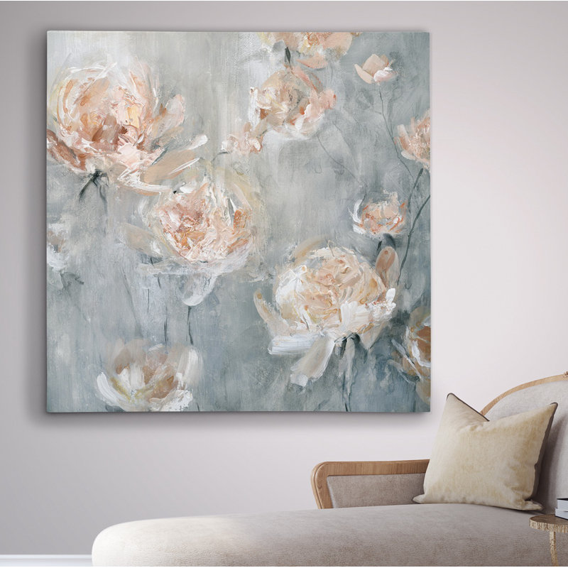" Rose Mist ", 40" H x 40" W x 1.5" D, Wrapped Canvas