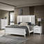 Grande commode contemporaine à 5 tiroirs avec rangement à finition texturée blanche