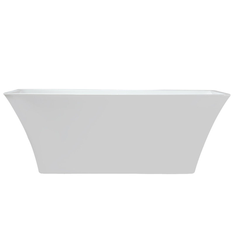 Vinter 59 in. Freestanding Acrylic Flatbottom Soaking Bathtub in White