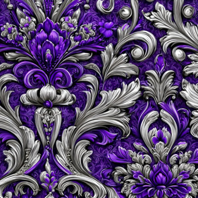 Papier peint adhésif vintage en filigrane de damas mauve lavande rétro l 17,7 po x H 118 po auto-adhésif