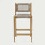 Tabouret de comptoir Luca Premium en corde - finition teck, gris clair, ensemble 2-1808107365
