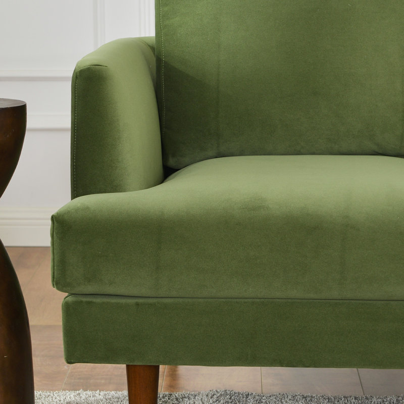 Causeuse rembourrée 55 po Miller, Velours vert olive