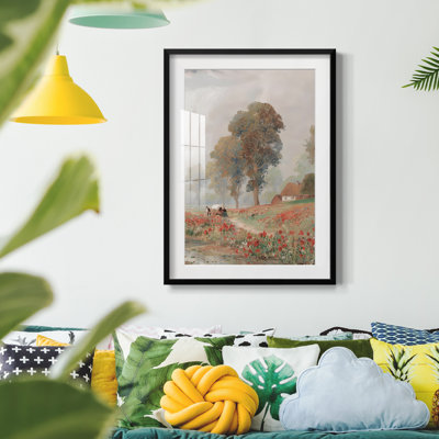 Motif floral rétro - imprimé encadré