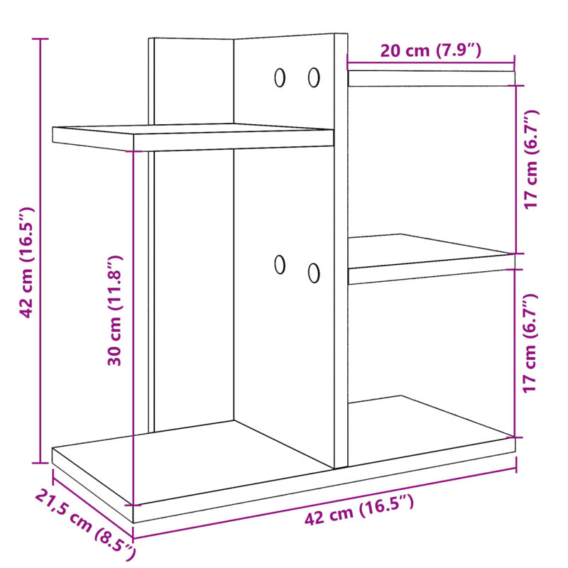 Desk Organiser 42X21.5X42 Cm Engineered Wood, White