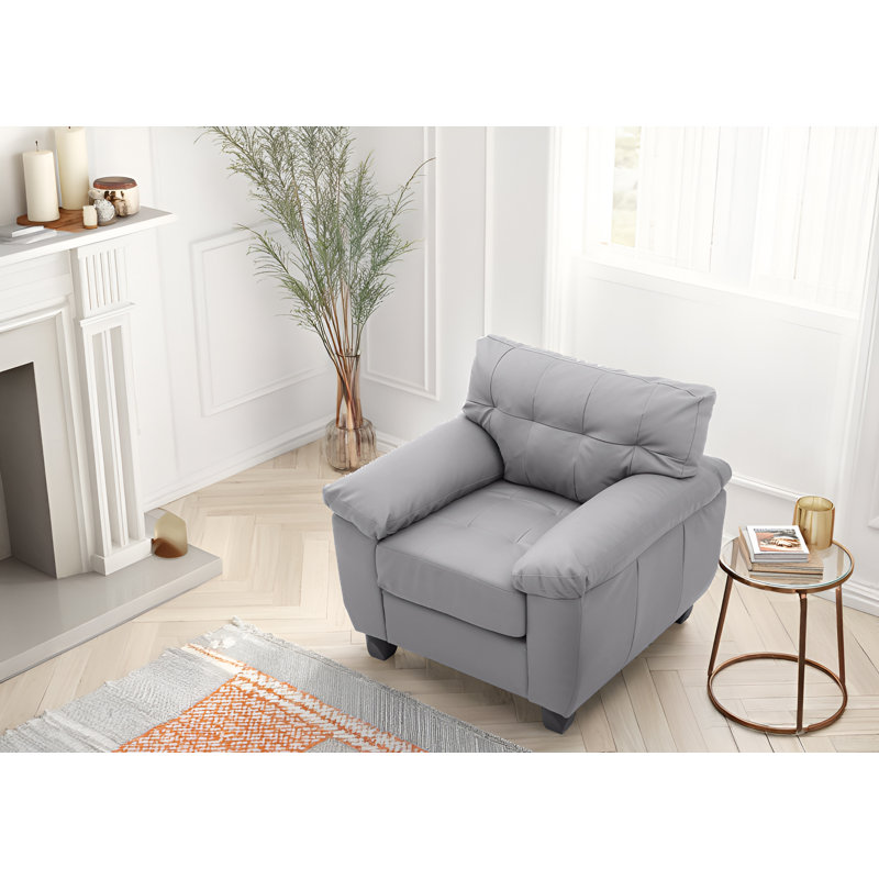 Chaise en similicuir Rimouski, Similicuir gris