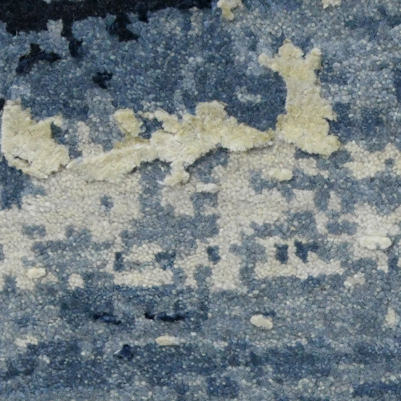 Blue Sapphire Hand-Knotted Wool and Viscose Area Rug 8'x10'