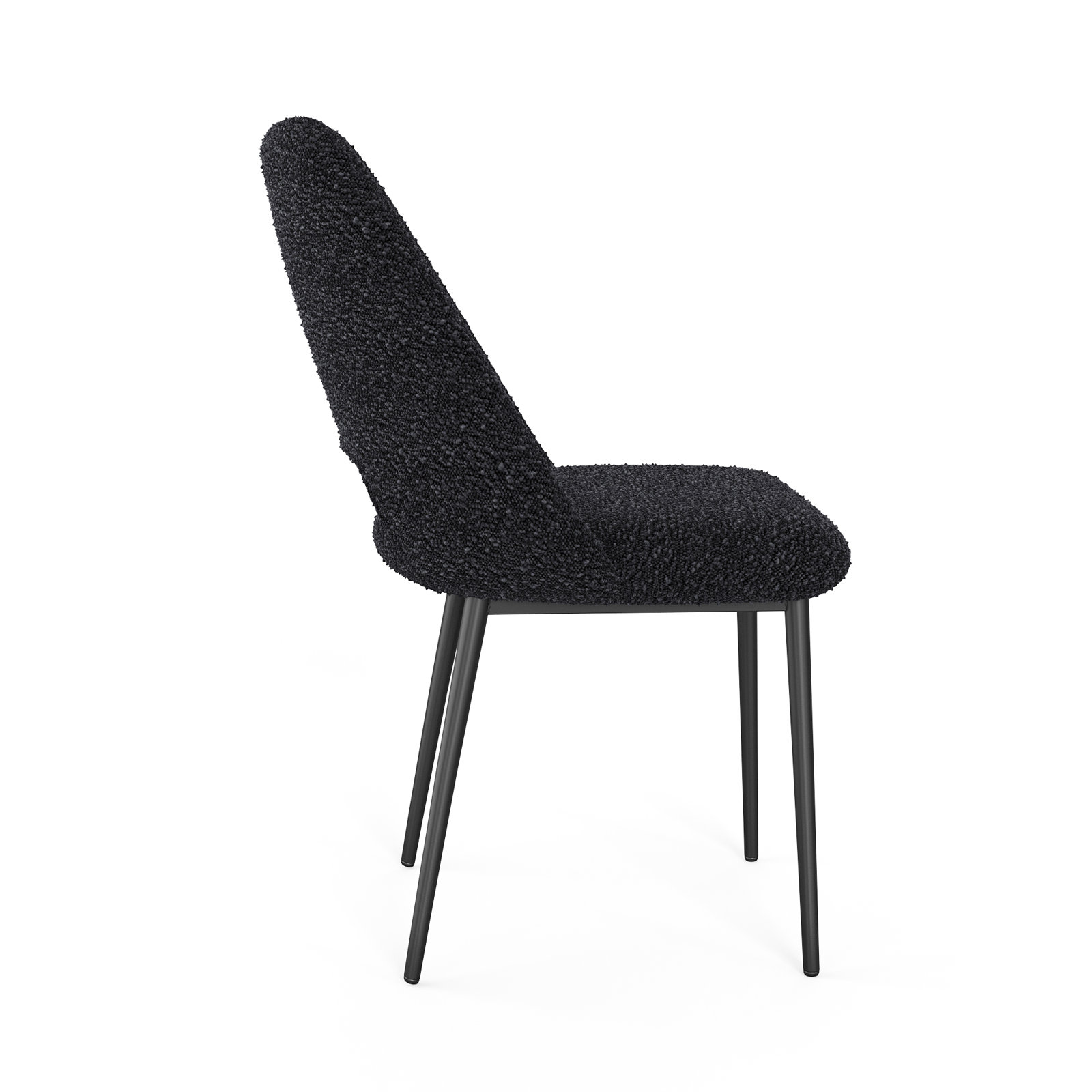 Valdez Dining Chair, Black Boucle