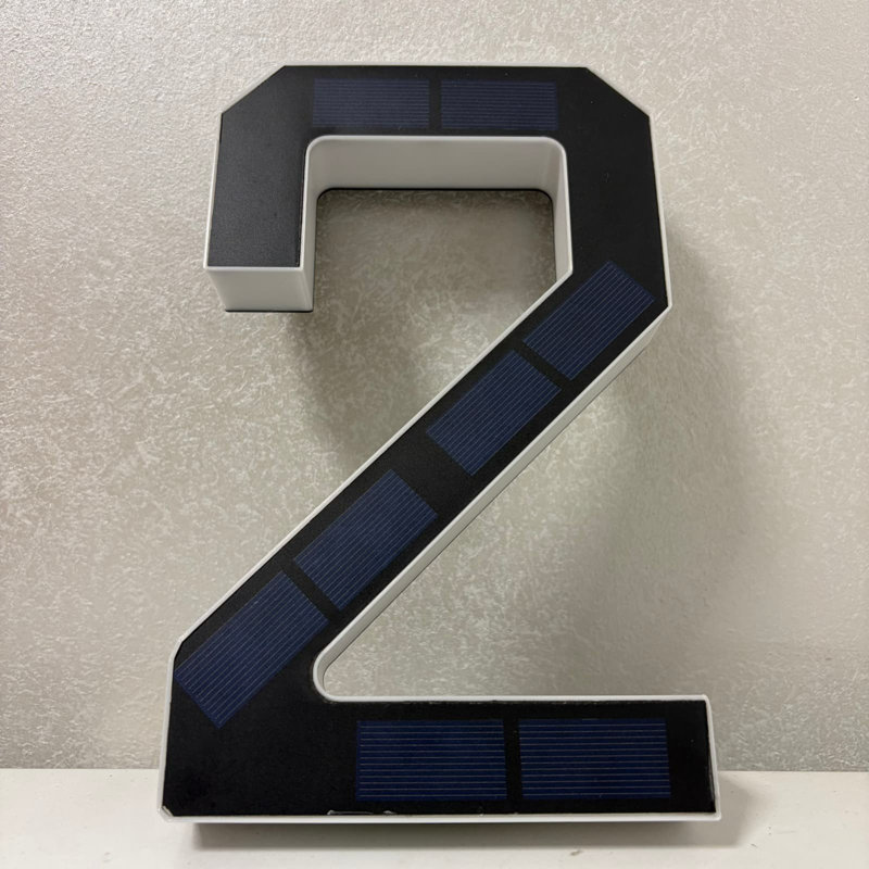 Plaque d'adresse de porte à énergie solaire à DEL à panneau solaire