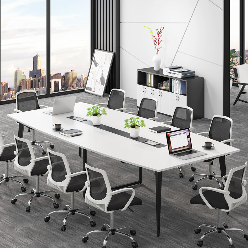 Billey 94.48'' Rectangle Conference Table, White