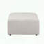Repose-pieds carré en chenille beige sans assemblage