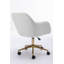 New Teddy Fabric Material Adjustable Height Swivel Home Office Chair For Indoor Office With Gold Legs,White