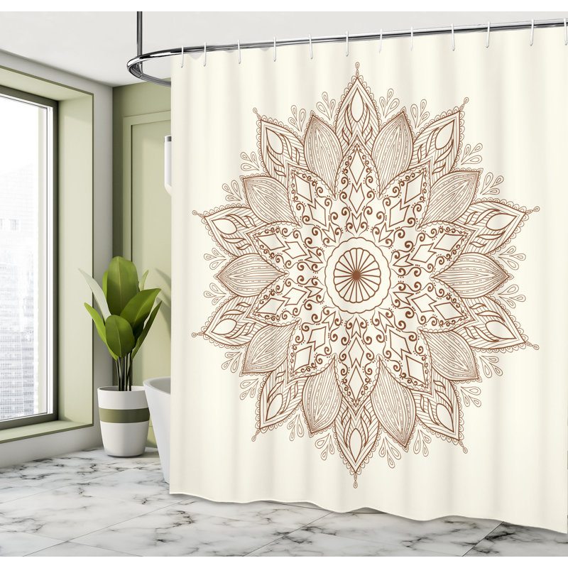 Ensemble de rideau de douche + crochets, H 69 po x l 105 po