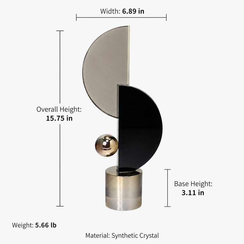 Modern Abstract Synthetic Crystal Tabletop Sculpture Deco