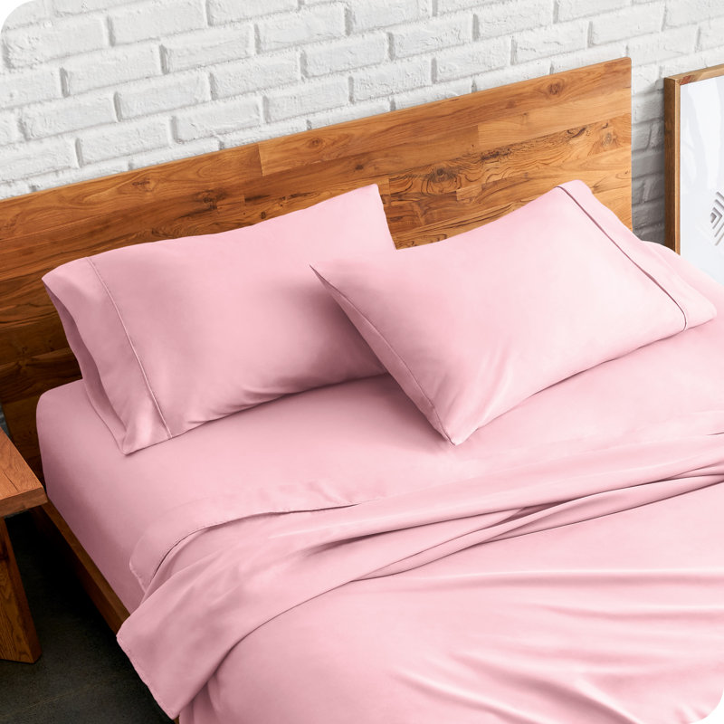 Soft Microfiber Pillowcase Set, 2 Standard Pillowcases, Light Pink