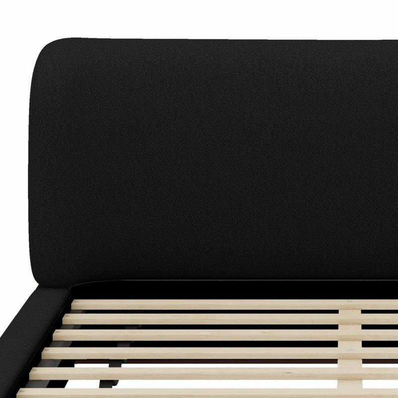 Lit plateforme tapissier Modern, Noir, Grand lit