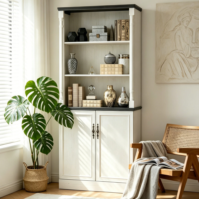 71" Standard Wood Bookcase Cabinet