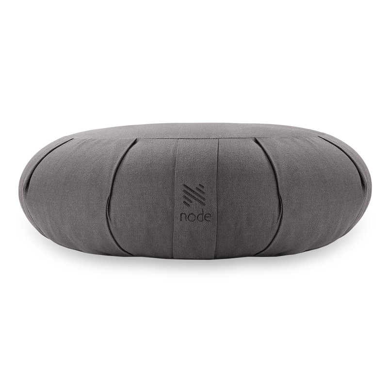 15" x 5" Round Floor Pillow and Meditation Bolster, Gray